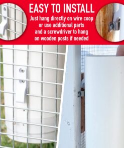 Royal Rooster Automatic Chicken Feeder with Gravity Feed Dispenser - 7lb Feeder for Chickens, Chicks & Mixed Poultry - Hanging Chicken Poultry Feeder - Auto PVC Chicken Poultry Feeder with Rain Cover 24 81COC6Vh52L 2