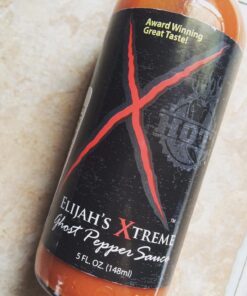 Elijah's Xtreme Ghost Pepper Hot Sauce, Handcrafted Award Winning Blend of Ghost Peppers, Habanero Garlic & Lime, Extreme Heat & Flavor 35 81CQKLAwnBL