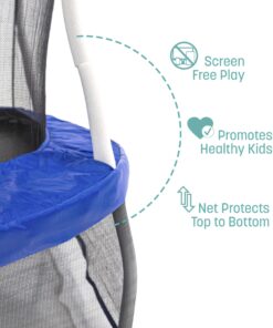 Alternative view of Skywalker Trampolines Mini Trampoline with Enclosure Net 60 - inch Blue