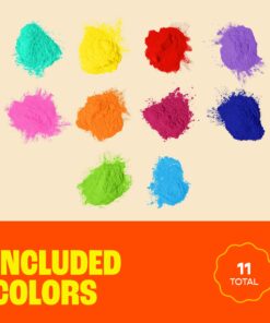 Chameleon Colors Color Powder 70 Gram Individual Packets, 10 Pack Plus Bonus White, Perfect for 3-5 People, Red, Yellow, Blue, Orange, Purple, Pink, Navy, Magenta, Aquamarine, and Green Powder 2.46 Ounce (Pack of 10) 31 81CRW4vKO1L
