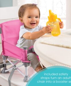 Summer Infant Pop n Sit Portable Booster Chair, Pink Booster Seat for Indoor/Outdoor Use Fast, Easy and Compact Fold, 15x14x15 Inch 28 81CRi1TfRVL