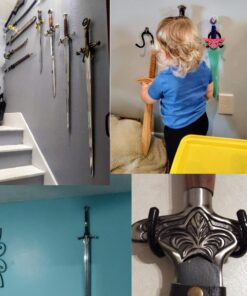 YYST MINI Adjustable Sword , Wall Hook Display Hanger Wall Mount for Sword ,Dagger ,Axe,KeyBlade, etc-4/PK- No Sword-Vertical Display 31 81CUQJl UpL