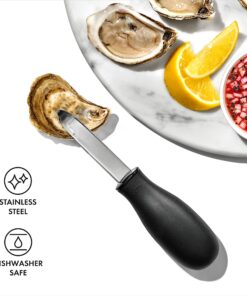 OXO Good Grips Stainless Steel Non-Slip Oyster Knife,Black/Silver 24 81CUStMRSL