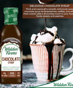 Walden Farms Chocolate Syrup 12 oz (Pack of 2) - Sweet Syrup, Near Zero Fat, Sugar and Calorie - For Pancakes, Waffles, Muffins, Fruits, Shakes, Lemonade, Desserts, Snacks, Appetizers and Many More 12 Fl Oz (Pack of 2) 16 81CUZ30WeDL