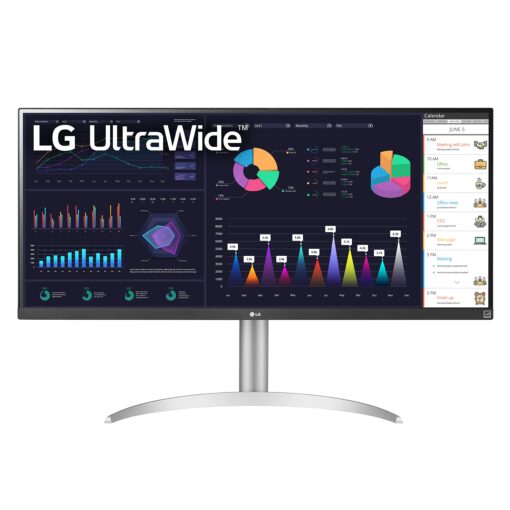 LG 34WQ650-W 34 Inch 21:9 UltraWide Full HD (2560 x 1080) IPS Monitor, 100Hz Refresh Rate with RGB 99% Color Gamut, VESA DisplayHDR 400, USB Type-C, AMD FreeSync, Tilt/Height Adjustable Stand,Black 34-inch 100 Hz