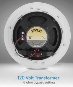 Alternative view of 6.5” Ceiling Wall Mount Speaker - Full Range Woofer Speaker System 1.5'' Tweeter Cup Flush Design w/ 60Hz-16kHz Frequency Response 120 Watts Peak & Template for Easy Installation - Pyle PDICS6 White 6.5 "