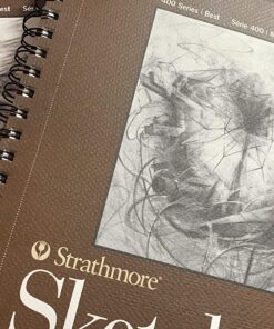Strathmore 455-3, 400 Series Sketch Pad, 9"x12" Wire Bound, 100 Sheets, White 9x12 40 81CWYfcf0LL