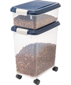 IRIS USA 33qt + 12qt Airtight Pet Food Container Combo with Scoop, Blue Moon Blue Moon/Clear 21 81CWlHIYW8L