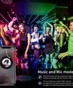AILBTON Led Strip Lights,60ft Music Sync Color Changing, Built-in Mic,Bluetooth App Control LED Tape Lights with Remote,5050 RGB Rope Light Strips 60FT 20 81CX8Ur7mNL