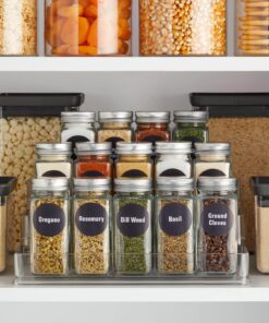 14 Pcs Talented Kitchen Spice Jars Set with 269 Spice Labels, Empty Square Spice Bottles Containers 4 oz with Pour/Sift Shaker Lid, Spice Organization, and Storage 27 81CY aPboGL