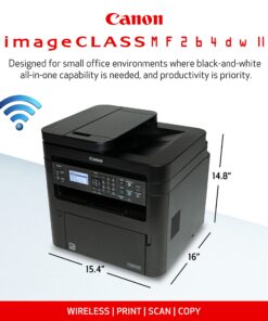 Canon imageCLASS MF264dw II Wireless Monochrome Laser Printer, Print, Copy and Scan, Auto Document Feeder, Black MF262dw II (New Model) 24 81CYh670bmL
