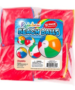 Alternative view of 12-Pack Rainbow Inflatable Beach Balls Bulk for Kids & Adults I Inflatable Pool Party Favors Swimming Pool Toys I Kids Beach Toys for Beach Games I Kids Summer Toys Water Balls I Toddler Pool Toys Set