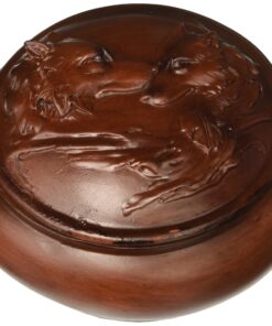 Faux Wood Wolves Jewelry Trinket Box Collectible Decoration Container