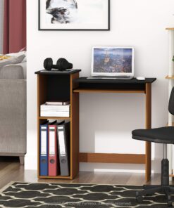 Furinno Econ Multipurpose Computer Writing Desk, Light Cherry/Black With Storage 28 81Cbf8gLUL