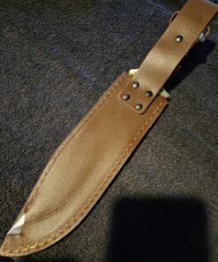 Mossy Oak 14-inch Bowie Knife, Full-tang Fixed Blade, Wood Handle Hunting Knife with Leather Sheath for Camping, Hiking, Survival 59 81CbiACaKqL