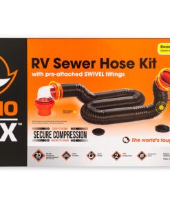 Camco RhinoFLEX 15ft RV Sewer Hose Kit, Includes Swivel Fitting and Translucent Elbow with 4-In-1 Dump Station Fitting, Storage Caps Included - 39761 , Black 15ft Sewer Hose Kit Standard Packaging 12 81CceT0FcyL