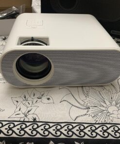 HOMPOW Projector, Native 1080P Full HD Bluetooth Projector with Speaker, 9500 Lumens Outdoor Portable Movie Mini Projector Compatible with Laptop, Smartphone, TV Stick, Xbox, PS5 white 30 81CdcQDODrL