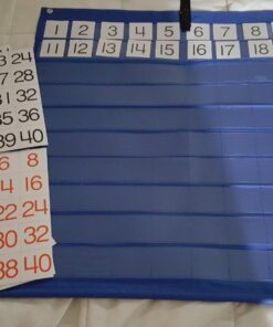 Carson Dellosa 26" x 26" Hundreds Pocket Chart for Classroom Blue, Classroom Organizer With 100 Pockets and Number Cards, Counting, Adding and Multiplying, Classroom Math Supplies 28 81Cde MTk2L