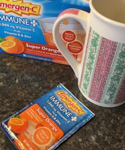 Emergen-C Immune+ Triple Action Immune Support Powder, BetaVia (R), 1000mg Vitamin C, B Vitamins, Vitamin D and Antioxidants, Super Orange – 30 Count 0.33 Ounce (Pack of 30) 41 81CerYjYC3L