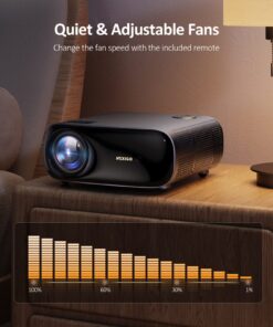 NexiGo PJ40 Projector with WiFi and Bluetooth, Native 1080P, 4K Supported, Projector for Outdoor Movies, 300 Inch, Zoomable, 20W Speakers, Home Theater, Compatible w/TV Stick, iOS, Android (Black) Regular OS 58 81CgbBWDHLL 1