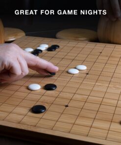 Brybelly Go Set All Natural Bamboo Wood Go Board | Bowls and 361 Bakelite Stones | 2-Player - Classic Chinese Strategy Board Game | Measures 19 x 19in Top Side or 13 x 13in Under Side Beginner's Board 1 38 81ChDVJIUPL 1