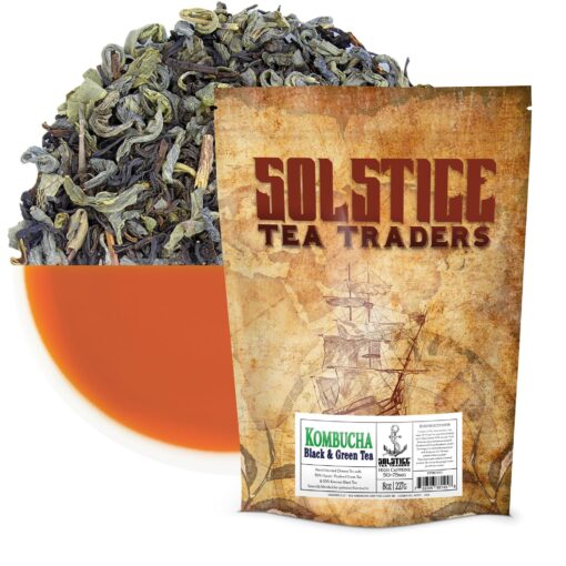 Solstice Kombucha Loose Leaf Black and Green Tea 50/50 Blend, Keemun Black & China Young Hyson Green Tea for Brewing Kombucha (8-Oz Total) hyson green / keemun black 8 Ounce (Pack of 1)