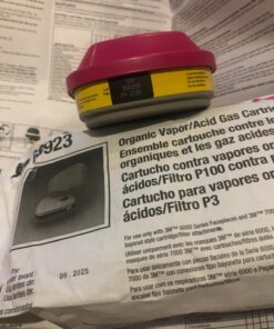 3M P100 Respirator Cartridge/Filter 60923, 1 Pair, Helps Protect Against Organic Vapors, Acid Gases, and Particulates,Magenta, Yellow 21 81CjWwpGyoL