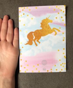 POP parties Magical Unicorn 12 Large Invitations - 12 Invitations + 12 Envelopes - Double Sided 18 81Ck16Z4FAL
