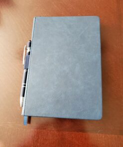 Thick Classic Notebook with Pen Loop - A5 College Ruled Hardcover Writing Notebook with Pocket + Page Dividers Gifts, Banded, Large, 180 Pages, 8.4 x 5.7 in blue 44 81CkPG7nlZL