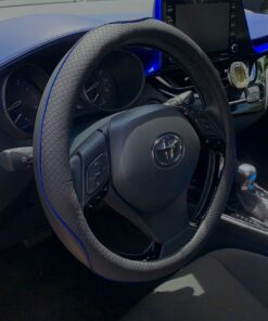 Rueesh Microfiber Leather Steering Wheel Cover Anti-Slip Matte Finish Auto Car Wheel Cover Universal 15 Inch Wheel Cover for Car Embossing Pattern Blue Line M (14.5"-15" Diameter) 35 81ClPrsc8iL