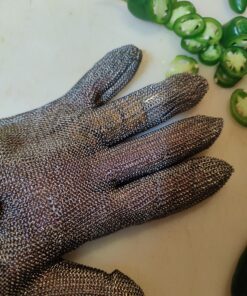 Schwer ANSI A9 Cut Resistant Glove, Stainless Steel Mesh Metal Glove, Food Grade for Kitchen Cooking, Butcher Meat Cutting, Oyster Shucking, Mandoline, Fishing(L, 1 PCS) Large (Pack of 1) 1.0 Steel Wire 29 81ClqDD5mlL