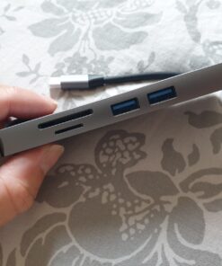 ikling USB C Hub, 9-in-1 USB C Adapter with 4K USB C to HDMI, VGA, Gigabit Ethernet, 100W PD, 2 USB-A 5 Gbps, MicroSD/SD Card Reader, USB C Dock for Most Type-C Devices 9 IN 1 HUB 63 81CmVgiAKL