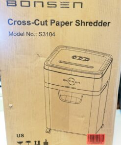 BONSEN Paper Shredder, 20-Sheet 60 Mins Nonstop Heavy Duty Paper Shredder for Office, 60dB Ultra Quiet Cross-Cut Shredder with 6.6 Gals Basket, Anti-Jam CD and Credit Shredder for Home Office (S3104) 31 81CnCS1Y8CL