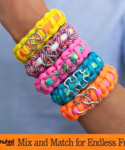 Alternative view of Pinwheel Crafts Paracord Bracelet Kit - DIY Kids Crafts, Paracord Bracelet w/Sturdy Buckle & Paracord 550 Cord - 8 Colorful Friendship Bracelets Gifts - Jewelry Making Kit for Girls 8-12 Years Old