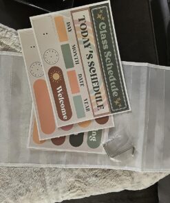 Godery Boho Daily Schedule Pocket Chart for Classroom with 24 Cards,Welcome Back to School Classroom Decorations, White Boho-white 20 81CnXXtAiWL