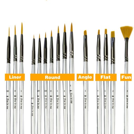 Premium Fine Detail Paint Brush Set of 15 pcs, Miniature Paint Brushes kit, Tiny Small Model Brushes for Acrylic Painting, Watercolor Oil - for Miniatures, Fine Detailing, Model, Art Hobby Supplies