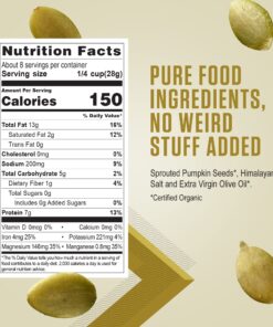 Living Intentions Organic Sprouted Pumpkin Seeds: Salted – NonGMO – Gluten Free – Vegan –Kosher – Paleo - 8 Ounce Unit Salted Pumpkin Seeds 8 Ounce (Pack of 1) 10 81Co59DB5OL