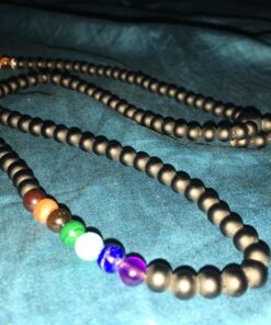 COAI 108 Japa Mala 7 Chakra Stone Wrap Bracelet Necklace Matte Onyx 40 81Cq7ZxtUUL