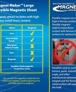 Master Magnetics Magnet Maker Flexible Magnetic Sheet - 12" Wide, 24" Long, White Vinyl Front, 08505 22 81CqQA C3mL