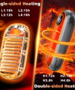 Hand Warmers - 14000mAh Hand Warmers Rechargeable Up to 18Hrs Warmth, Electric Hand Warmer Reusable Heat Up to 131℉, Rechargeable Hand Warmers 2 Pack for Golf Raynauds Camping, Warm Gifts Grey 7000mAh 2 PCS 18 81Cs94eu23L