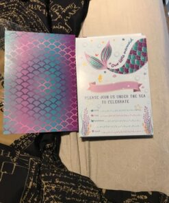 WERNNSAI Mermaid Party Invitations - 20 Set Magical Glitter Fill in Mermaid Invitations with Envelopes for Kids Girls Birthday Baby Shower Wedding Pool Mermaid Themed Party Supplies Mermaid-A 61 81CsljzooL