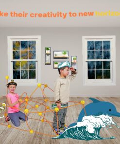 Alternative view of Crazy Forts – Fort Building Kit for Kids – Indoor Creative STEM Building Construction Toy – Durable and Portable kit to Encourage Team Building Skills and Creative Thinking– 69 Pieces Flexi