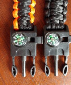 Atomic Bear Paracord Bracelet (2 Pack) - Adjustable - Fire Starter - Loud Whistle - Perfect for Hiking, Camping, Fishing and Hunting - Black & Black+Orange 35 81CtBOzZIL 3
