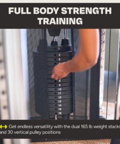 Inspire Fitness FT1 Functional Trainer - Compact At Home Workout Machine with Accessories - Two 165 lb Weight Stacks - Smooth Glide Cable Machine 11 81Cu4htbvL
