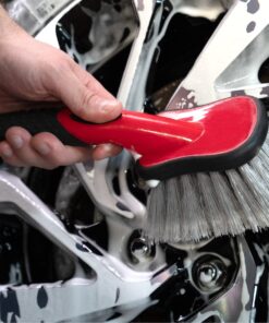 Mothers Car Wash Brush, Wheel and Fender Brush, Short Handle Tire Cleaner for Car Detailing, 10 Inch, Red/Black Standard 29 81CuT s53L