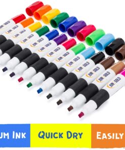 Alternative view of June Gold 39 Assorted Colored Dry Erase Whiteboard Markers, 13 Unique Colors, Chisel Tip, Low Odor, Comfortable Grip & Vivid Lines 39 Colored Chisel Tip Markers