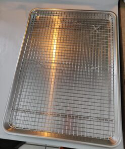 Ultra Cuisine Heavy Duty Cooling Rack for Cooking and Baking - 100% Stainless Steel Baking Rack & Wire Cooling Rack - Cookie Cooling Racks for Baking - Food Safe - Fits Half Sheet Pans - 11.5" x 16.5" 11.5x16.5 inches 41 81Cx70PhisL 1