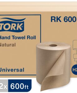 Tork Hand Towel Roll, Natural, Universal, H21, Disposable, 100% Recycled, 1-Ply, 12 Rolls x 600 ft, RK600E 11 81CxqtpiRAL