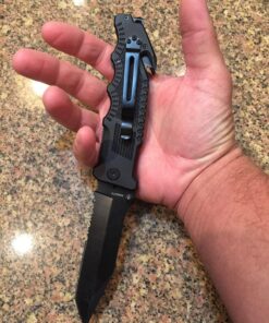 Smith & Wesson Border Guard 10in High Carbon S.S. Folding Knife with 4.4in Tanto Blade and Aluminum Handle for Tactical, Survival and EDC Partially Serrated Edge 41 81D nlQK4bL