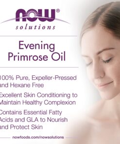 NOW Solutions, Evening Primrose Oil, 100% Pure Moisturizing Oil, with Essential Fatty Acids 4-Ounce 4 Fl Oz (Pack of 1) 10 81D1 6 cyS